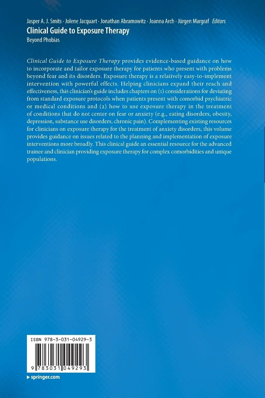 Rückseite: 9783031049293 | Clinical Guide to Exposure Therapy | Beyond Phobias | Smits (u. a.)