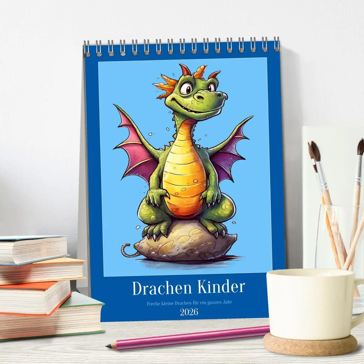 Bild: 9783516319293 | Drachen Kinder (Tischkalender 2026 DIN A5 hoch), CALVENDO...