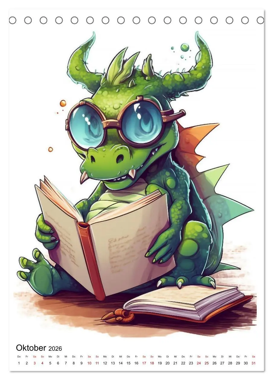 Bild: 9783516319293 | Drachen Kinder (Tischkalender 2026 DIN A5 hoch), CALVENDO...