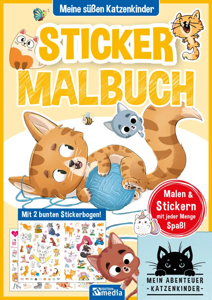 Cover: 4019393989393 | Sticker Malbuch: Katzenkinder | Broschüre | Deutsch | 2026 | Media