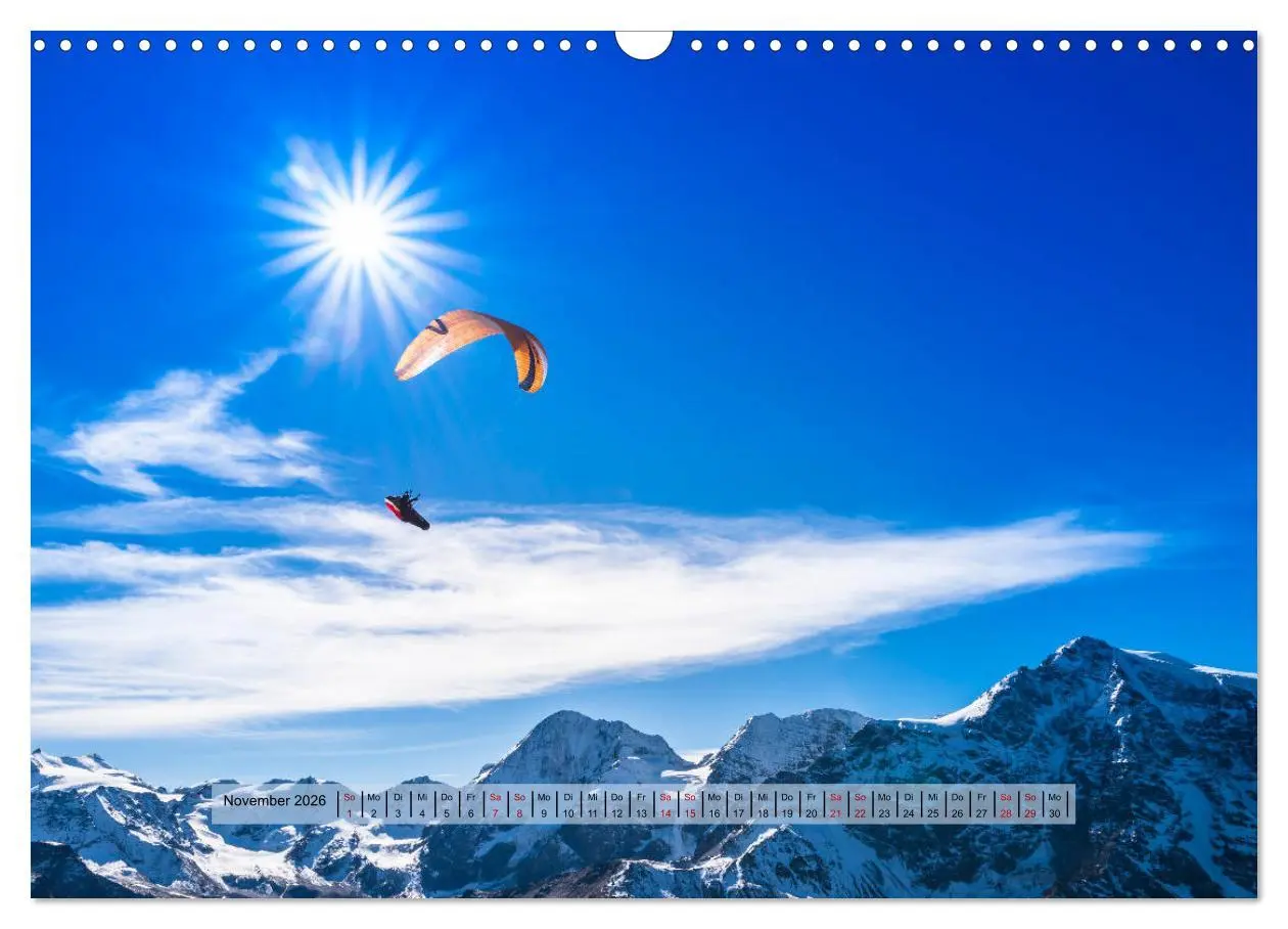 Bild: 9783457839393 | Paragliding - lautloses Schweben (Wandkalender 2026 DIN A3 quer),...