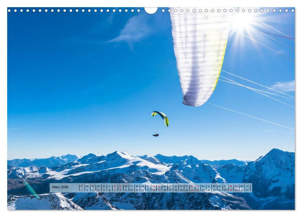Bild: 9783457839393 | Paragliding - lautloses Schweben (Wandkalender 2026 DIN A3 quer),...