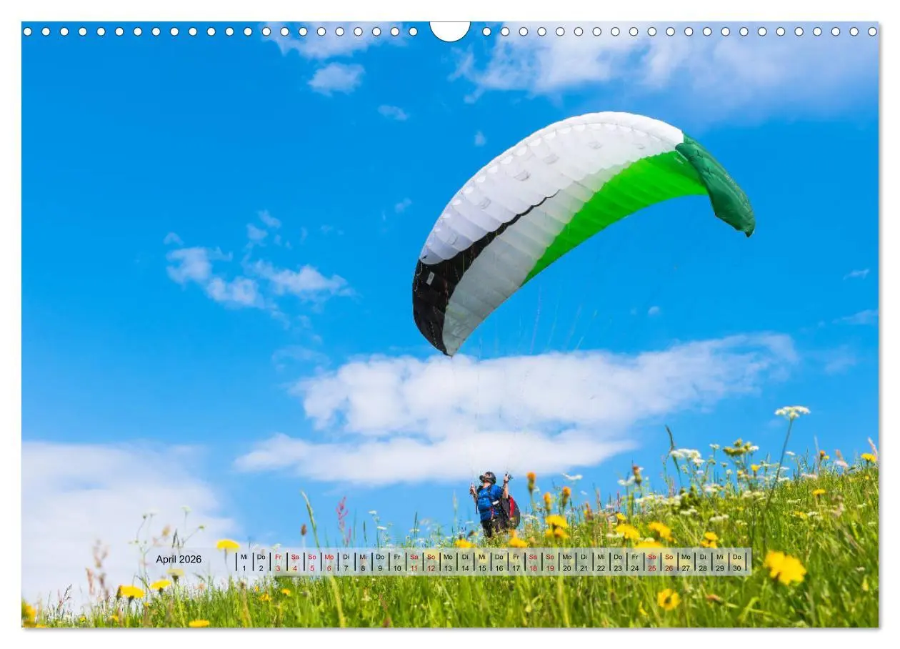 Bild: 9783457839393 | Paragliding - lautloses Schweben (Wandkalender 2026 DIN A3 quer),...