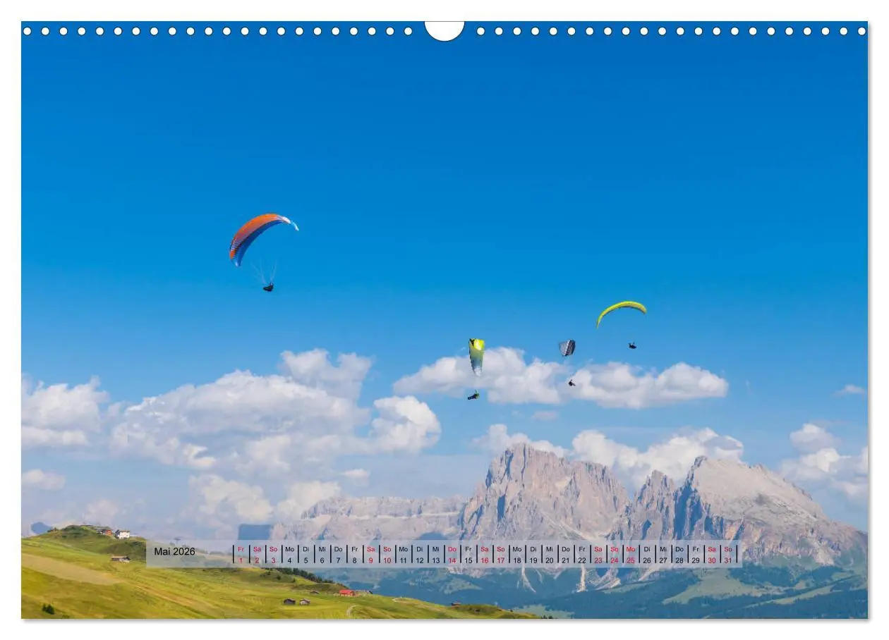 Bild: 9783457839393 | Paragliding - lautloses Schweben (Wandkalender 2026 DIN A3 quer),...