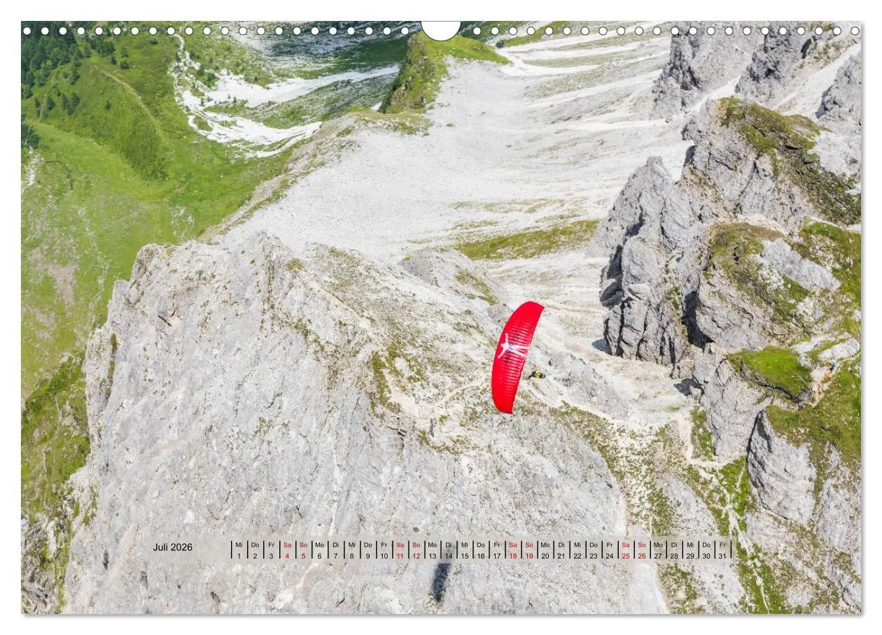 Bild: 9783457839393 | Paragliding - lautloses Schweben (Wandkalender 2026 DIN A3 quer),...