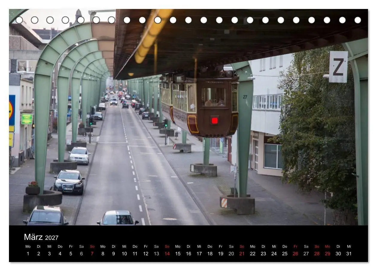 Bild: 9783569949393 | Die Wuppertaler Schwebebahn (Tischkalender 2027 DIN A5 quer),...