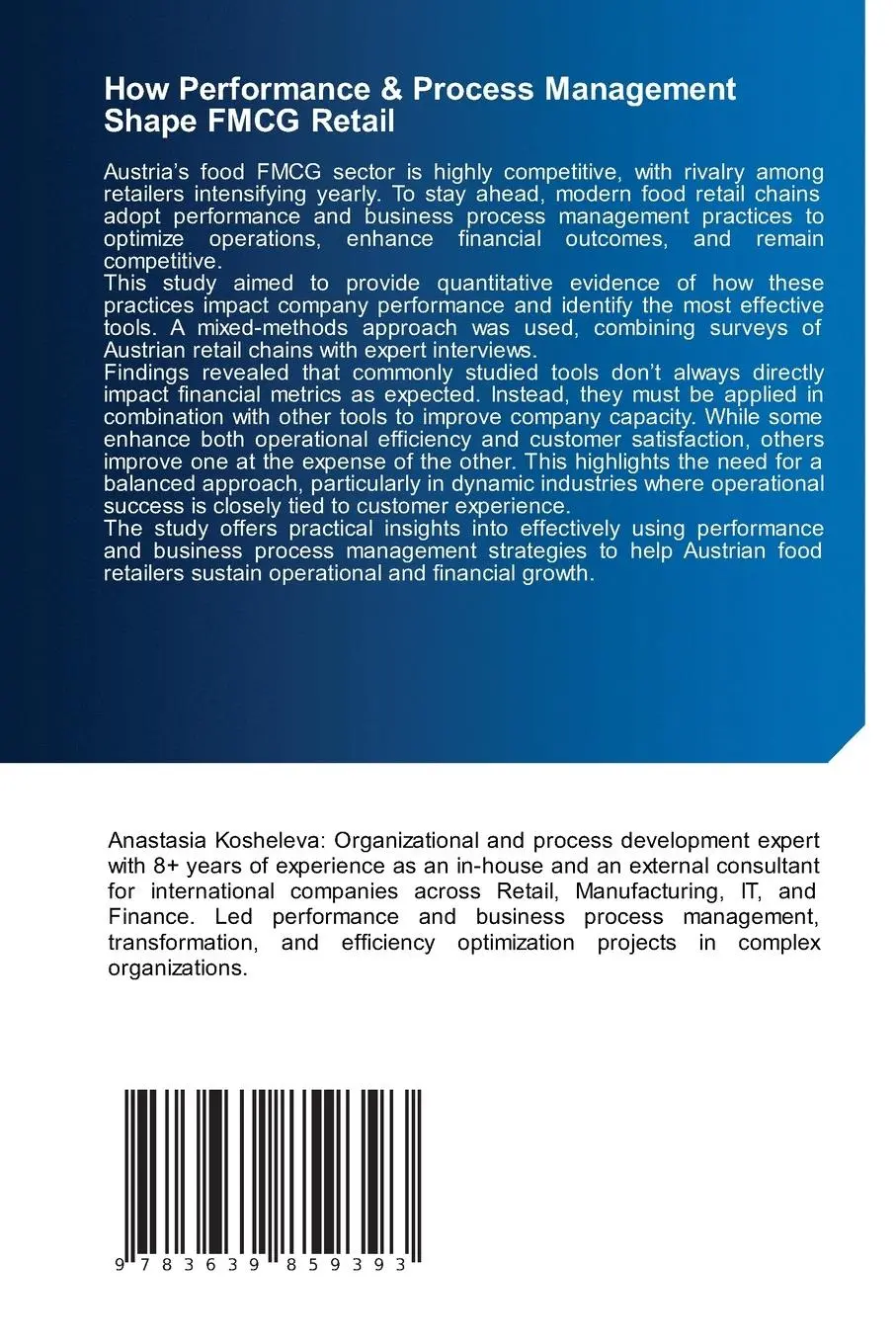 Rückseite: 9783639859393 | How Performance &amp; Process Management Shape FMCG Retail | Kosheleva