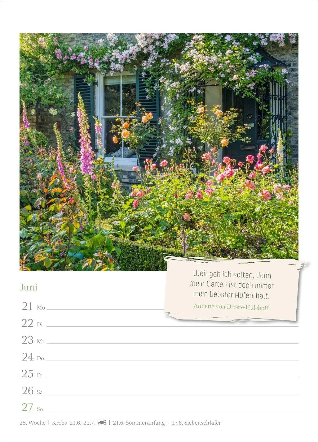 Bild: 9783840039393 | Zauberhafte Gärten Wochenkalender 2027 - mit Zitaten | Harenberg