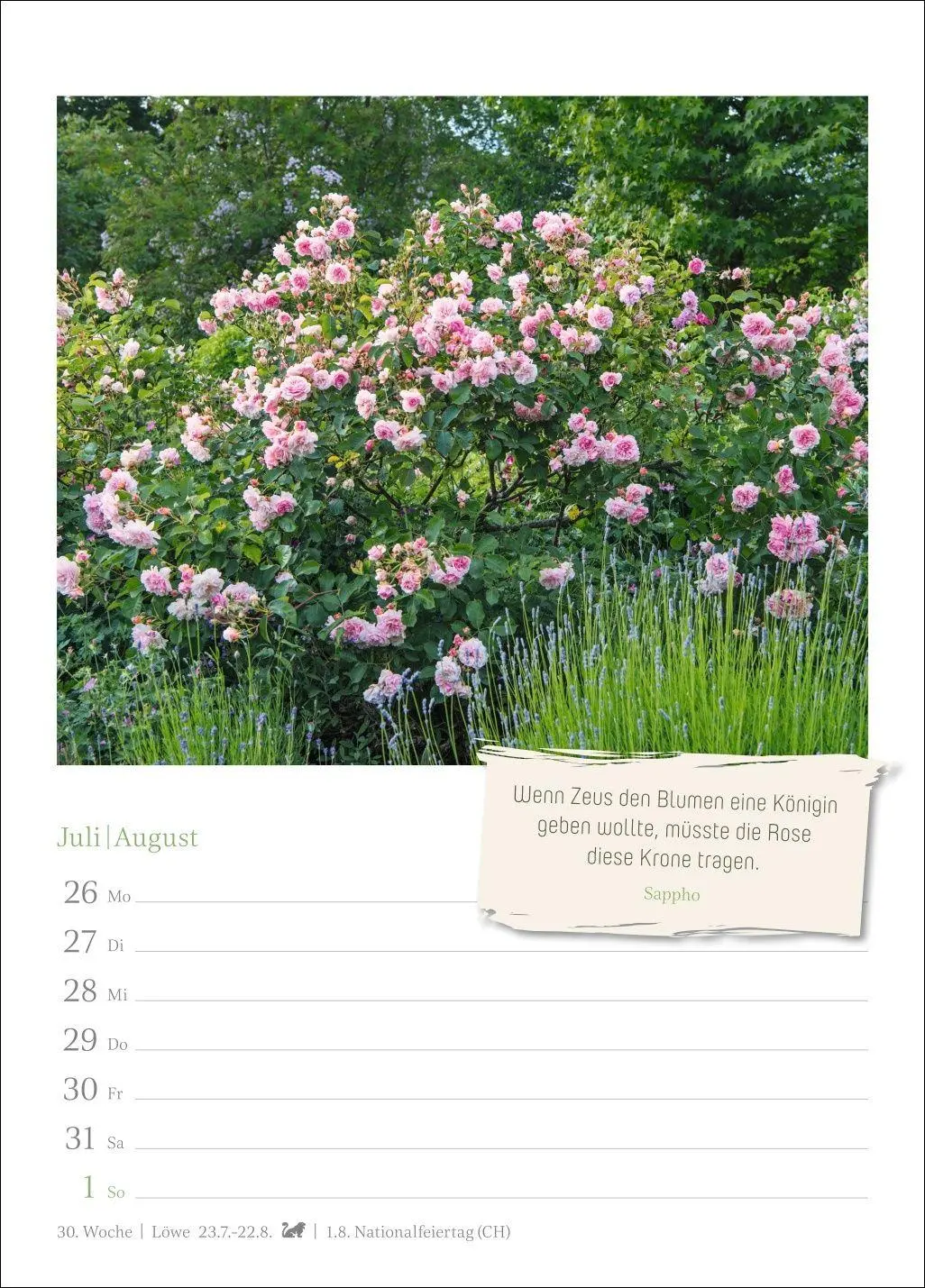 Bild: 9783840039393 | Zauberhafte Gärten Wochenkalender 2027 - mit Zitaten | Harenberg
