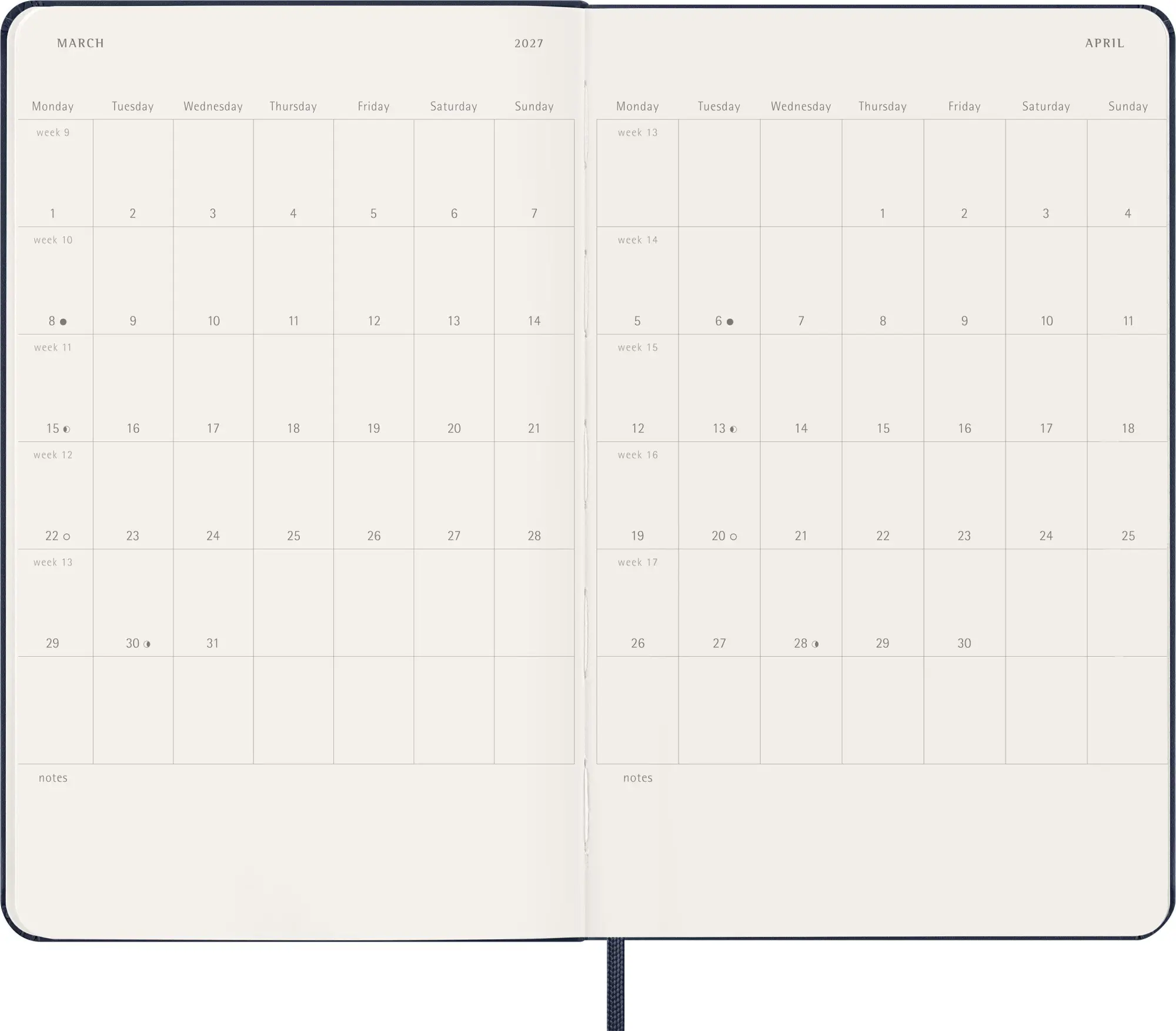 Bild: 8056999279493 | Moleskine 12 Monate Wochen Notizkalender 2027, Large/A5, 1 Wo = 1...