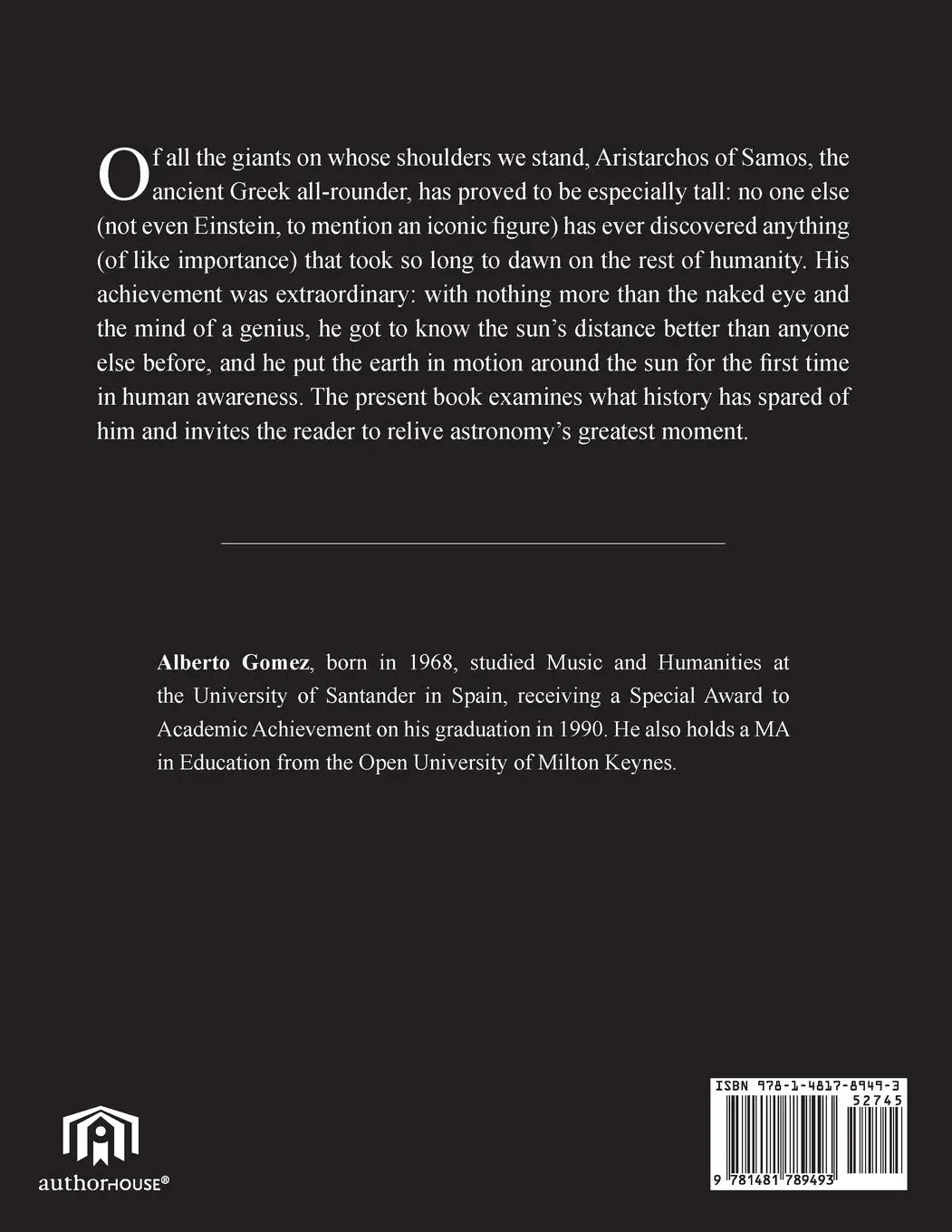 Rückseite: 9781481789493 | Aristarchos of Samos, the Polymath | Alberto G. Gomez | Taschenbuch