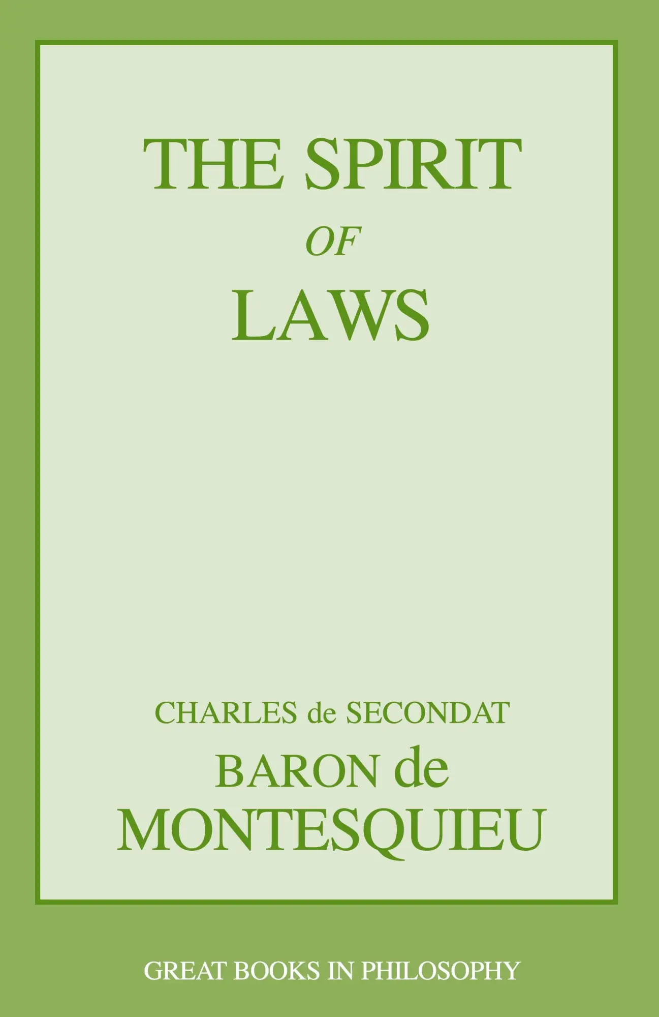 Cover: 9781573929493 | The Spirit of Laws | Charles Lois Montesquieu | Taschenbuch | Englisch