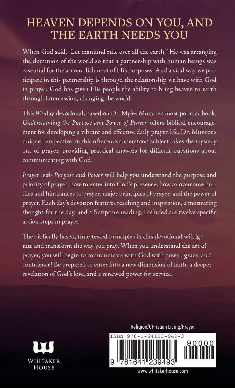 Rückseite: 9781641239493 | Prayer with Purpose and Power | A 90-Day Devotional | Myles Munroe