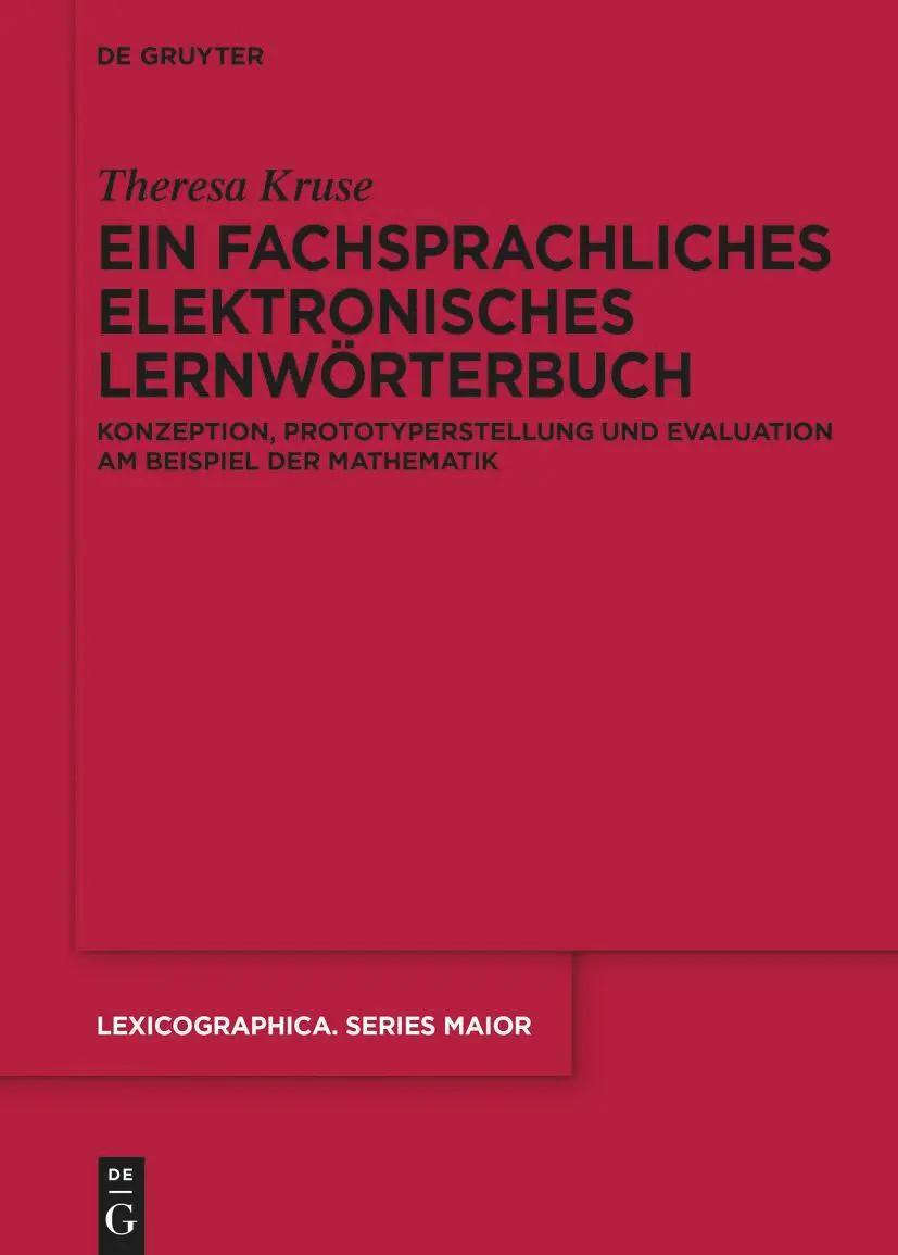 Cover: 9783111389493 | Ein fachsprachliches elektronisches Lernwörterbuch | Theresa Kruse