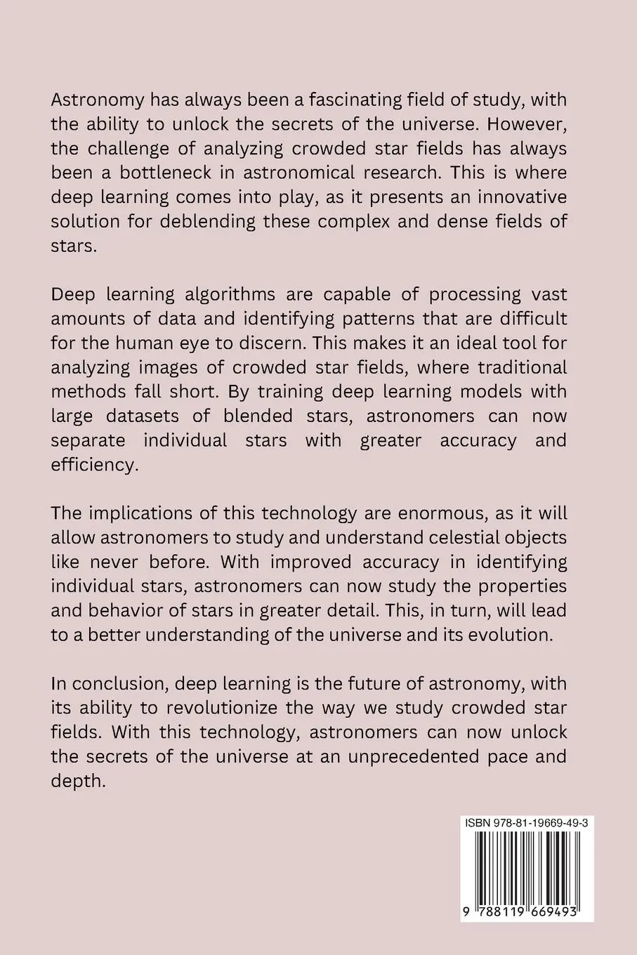 Rückseite: 9788119669493 | Deep Learning for Deblending Crowded Star Fields | Sam K | Taschenbuch
