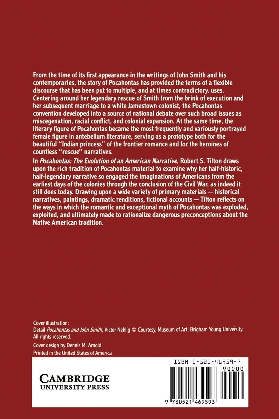 Rückseite: 9780521469593 | Pocahontas | The Evolution of an American Narrative | Robert S. Tilton