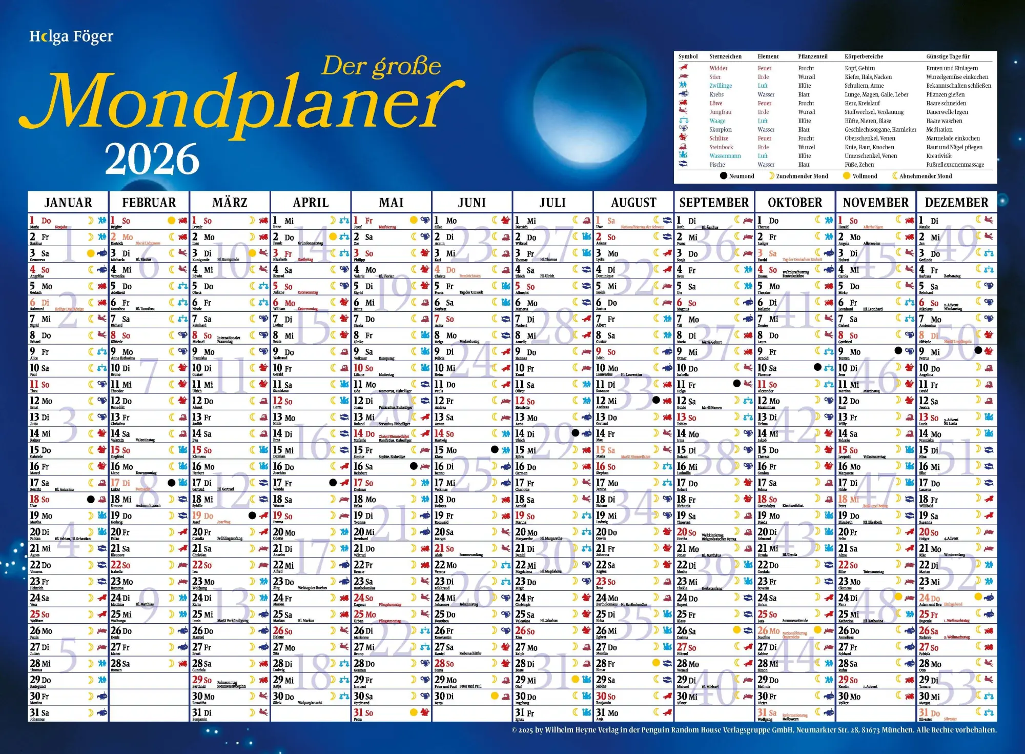 Bild: 9783453239593 | Mondleben 2026 | Helga Föger | Taschenbuch | 14 S. | Deutsch | 2026