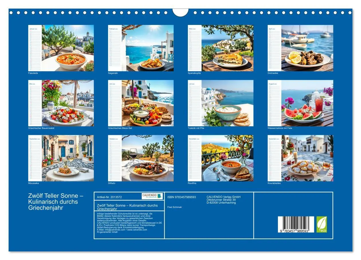 Bild: 9783457989593 | Zwölf Teller Sonne - Kulinarisch durchs Griechenjahr (Wandkalender...