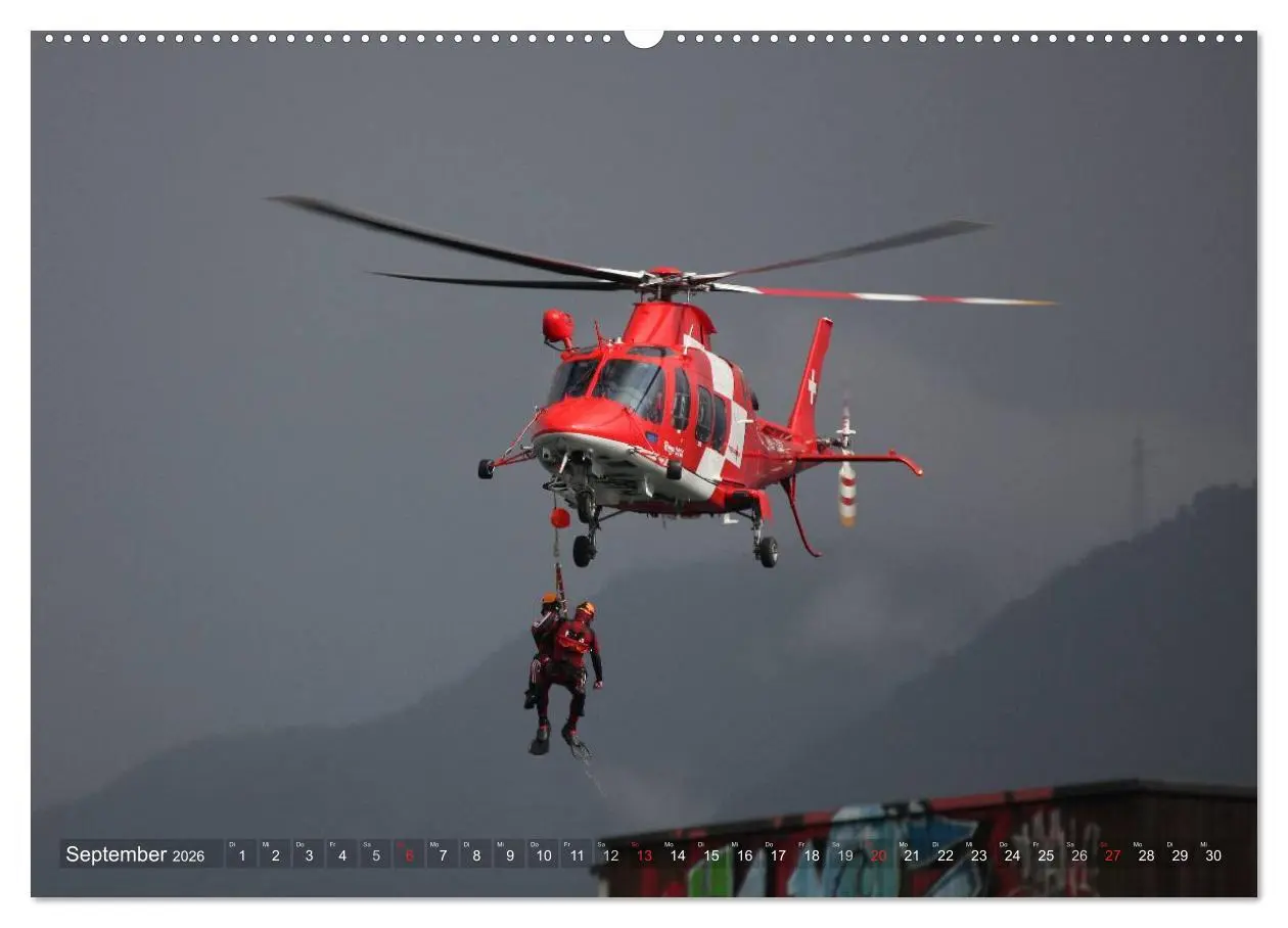 Bild: 9783516079593 | Helikopter in der Luft (Wandkalender 2026 DIN A2 quer), CALVENDO...