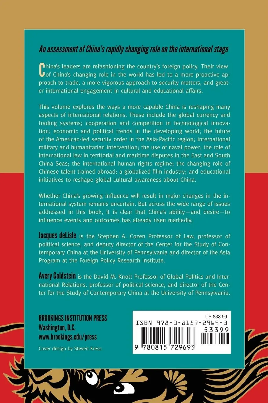Rückseite: 9780815729693 | China's Global Engagement | Jacques Delisle (u. a.) | Taschenbuch