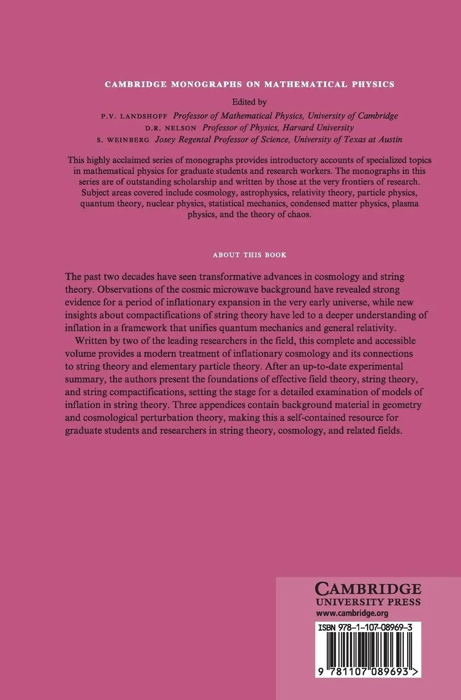 Rückseite: 9781107089693 | Inflation and String Theory | Daniel Baumann (u. a.) | Buch | Englisch