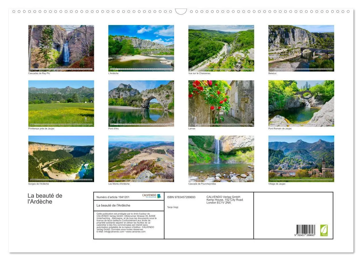 Bild: 9783457289693 | La beauté de l'Ardèche (Calendrier mural 2026 DIN A2 vertical),...