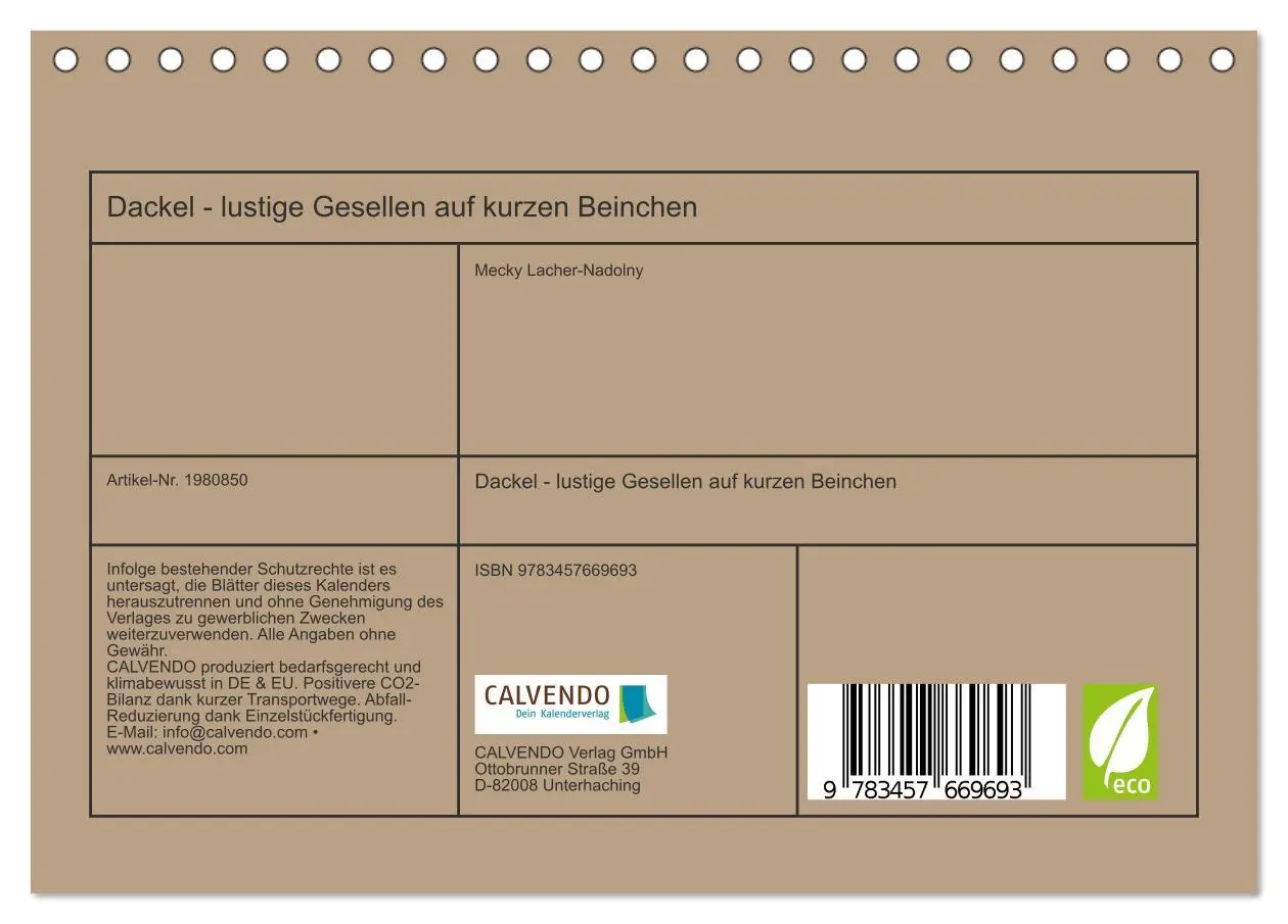 Bild: 9783457669693 | Dackel - lustige Gesellen auf kurzen Beinchen (Tischkalender 2026...