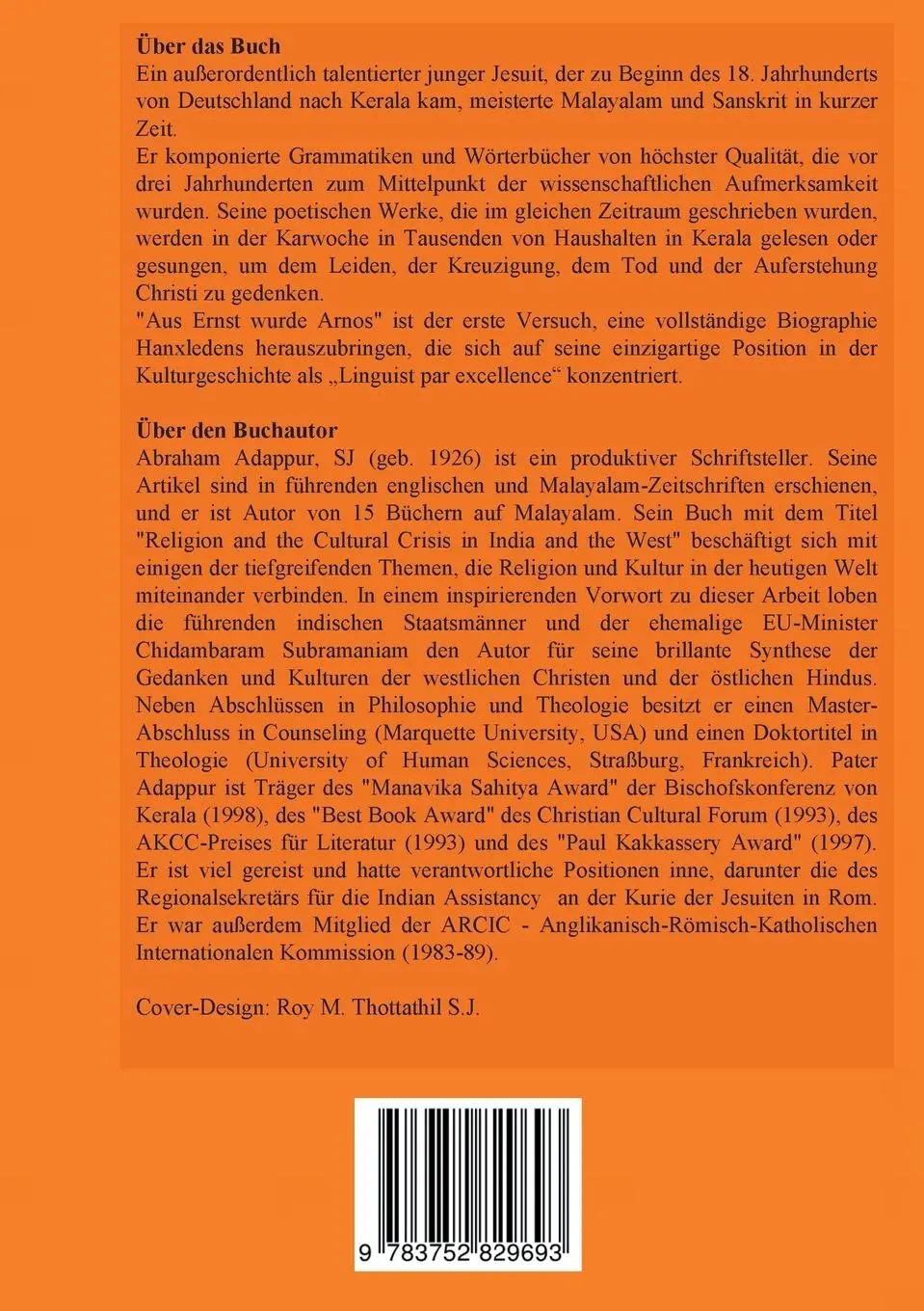 Rückseite: 9783752829693 | Aus Ernst wurde Arnos | Abraham Adappur | Taschenbuch | 172 S. | 2020