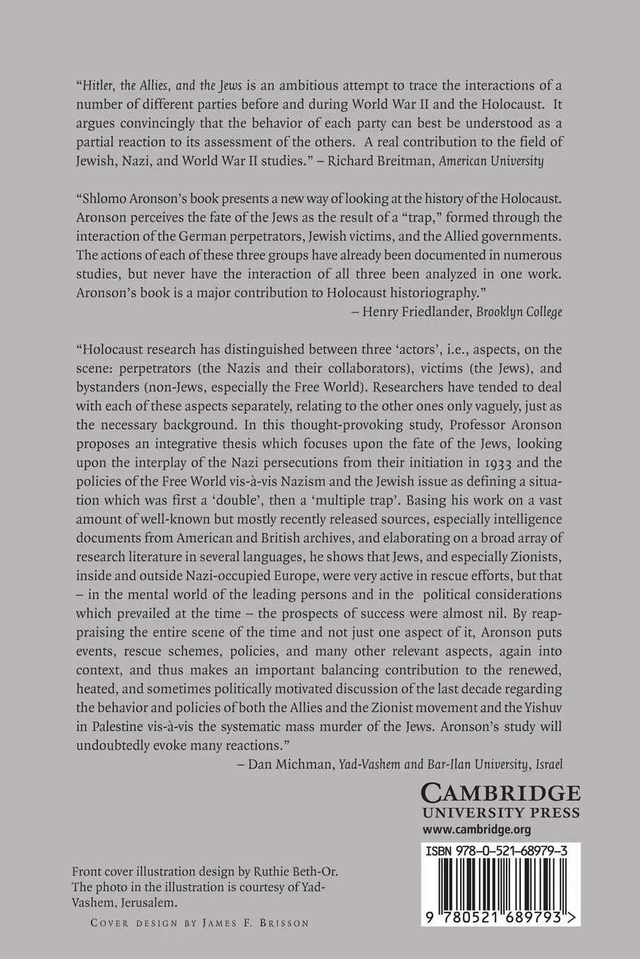 Rückseite: 9780521689793 | Hitler, the Allies, and the Jews | Shlomo Aronson | Taschenbuch | 2014