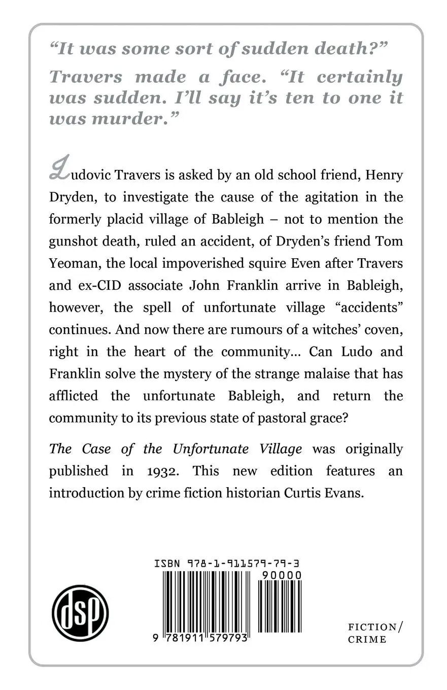 Rückseite: 9781911579793 | The Case of the Unfortunate Village | A Ludovic Travers Mystery | Bush