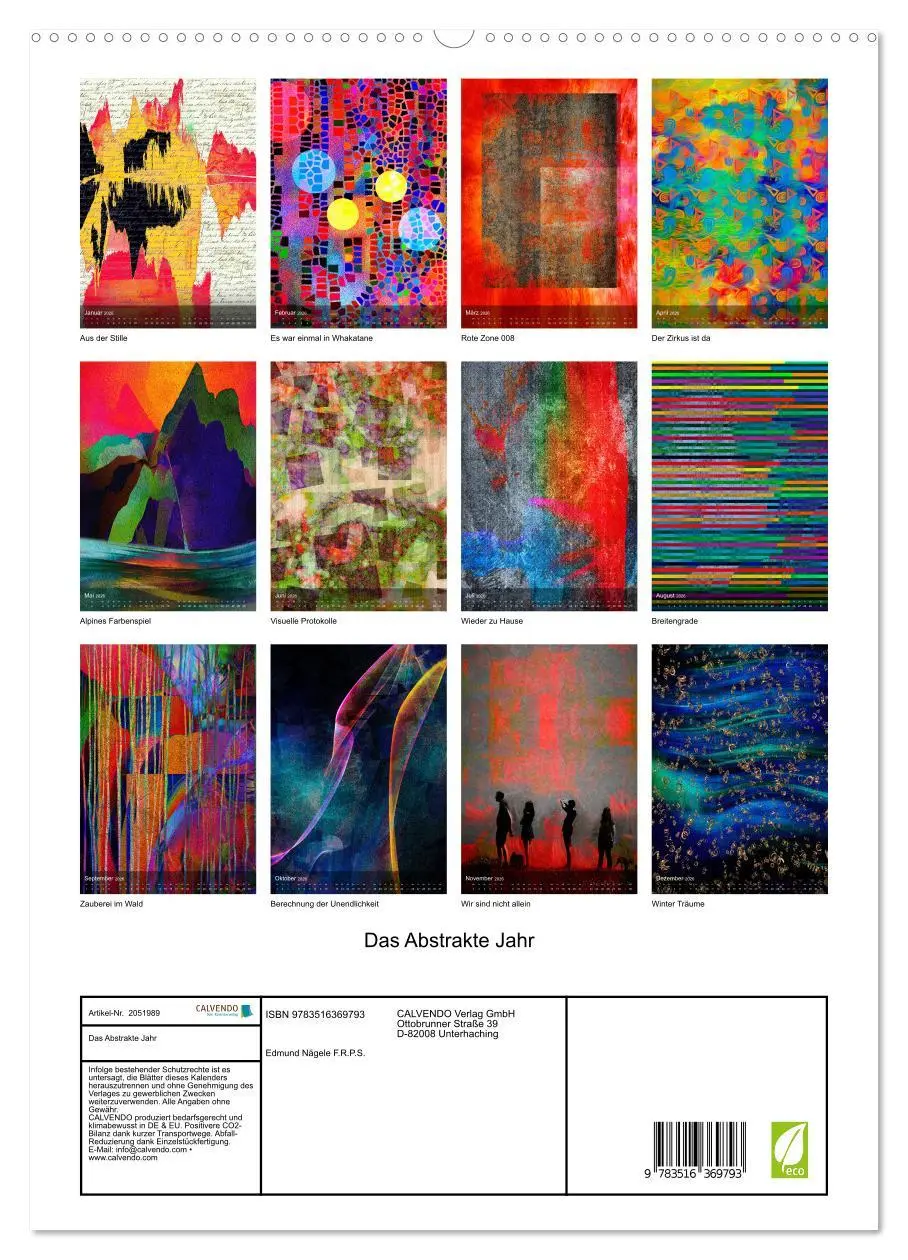 Bild: 9783516369793 | Das Abstrakte Jahr (hochwertiger Premium Wandkalender 2026 DIN A2...