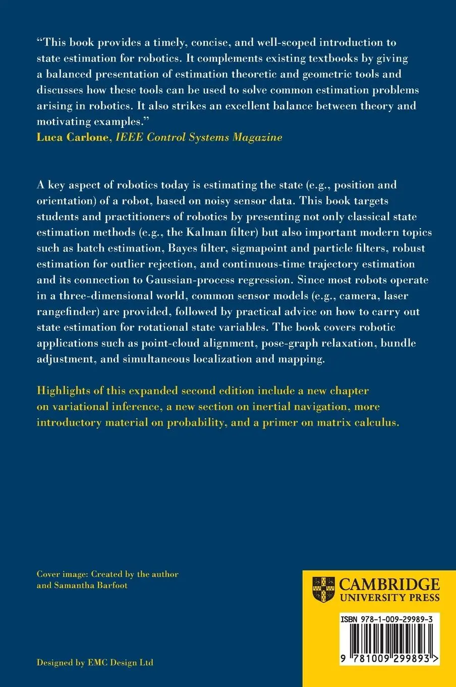 Rückseite: 9781009299893 | State Estimation for Robotics | Timothy D. Barfoot | Buch | Englisch