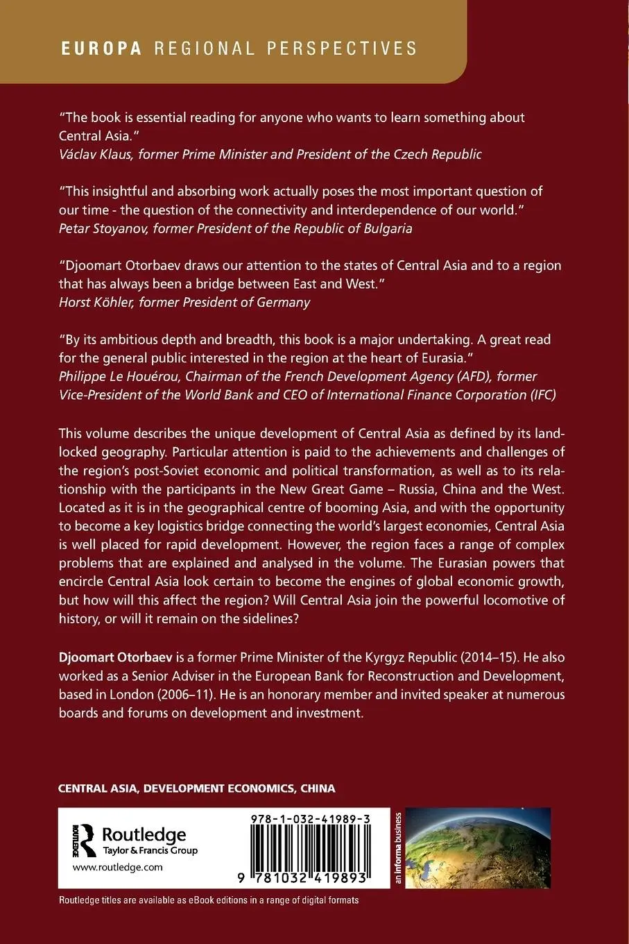 Rückseite: 9781032419893 | Central Asia's Economic Rebirth in the Shadow of the New Great Game