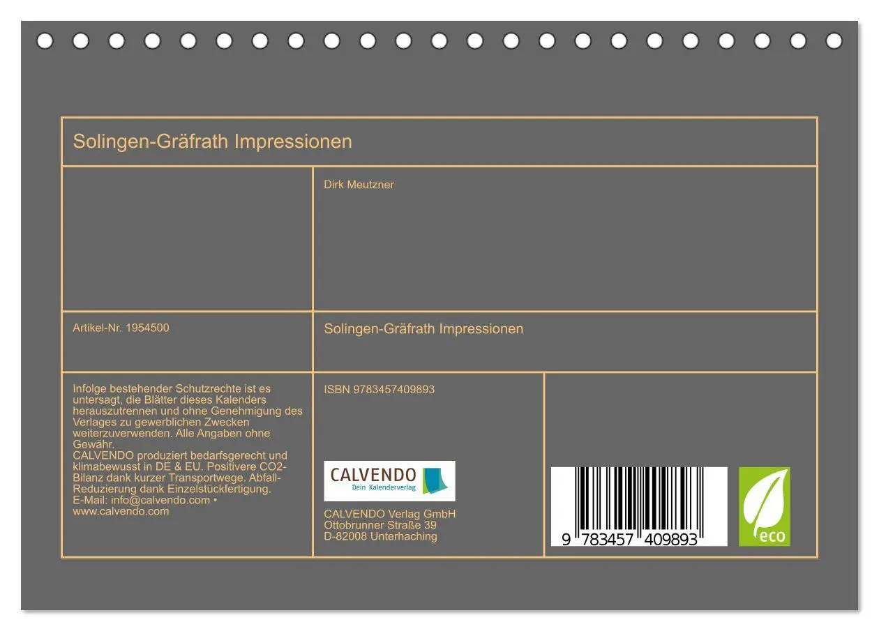 Bild: 9783457409893 | Solingen-Gräfrath Impressionen (Tischkalender 2026 DIN A5 quer),...