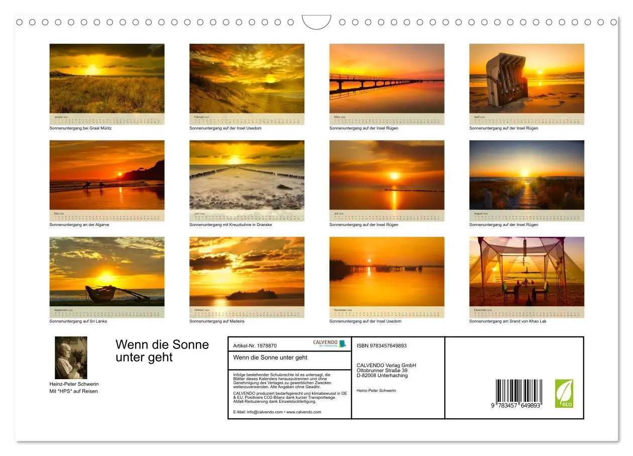 Bild: 9783457649893 | Wenn die Sonne unter geht (Wandkalender 2026 DIN A3 quer), CALVENDO...