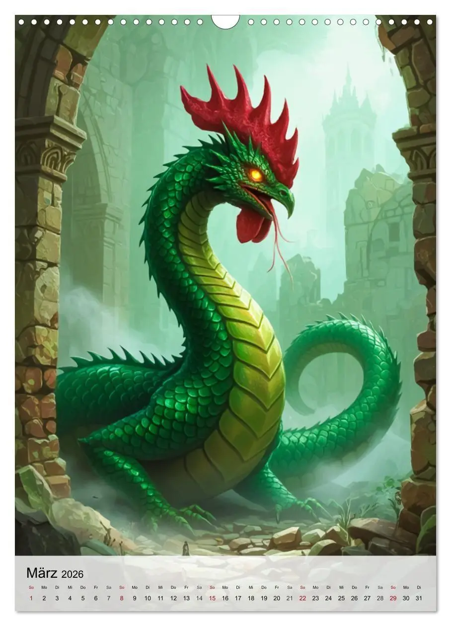 Bild: 9783516669893 | Mythische Bestien - Dunkle Legenden (Wandkalender 2026 DIN A3...
