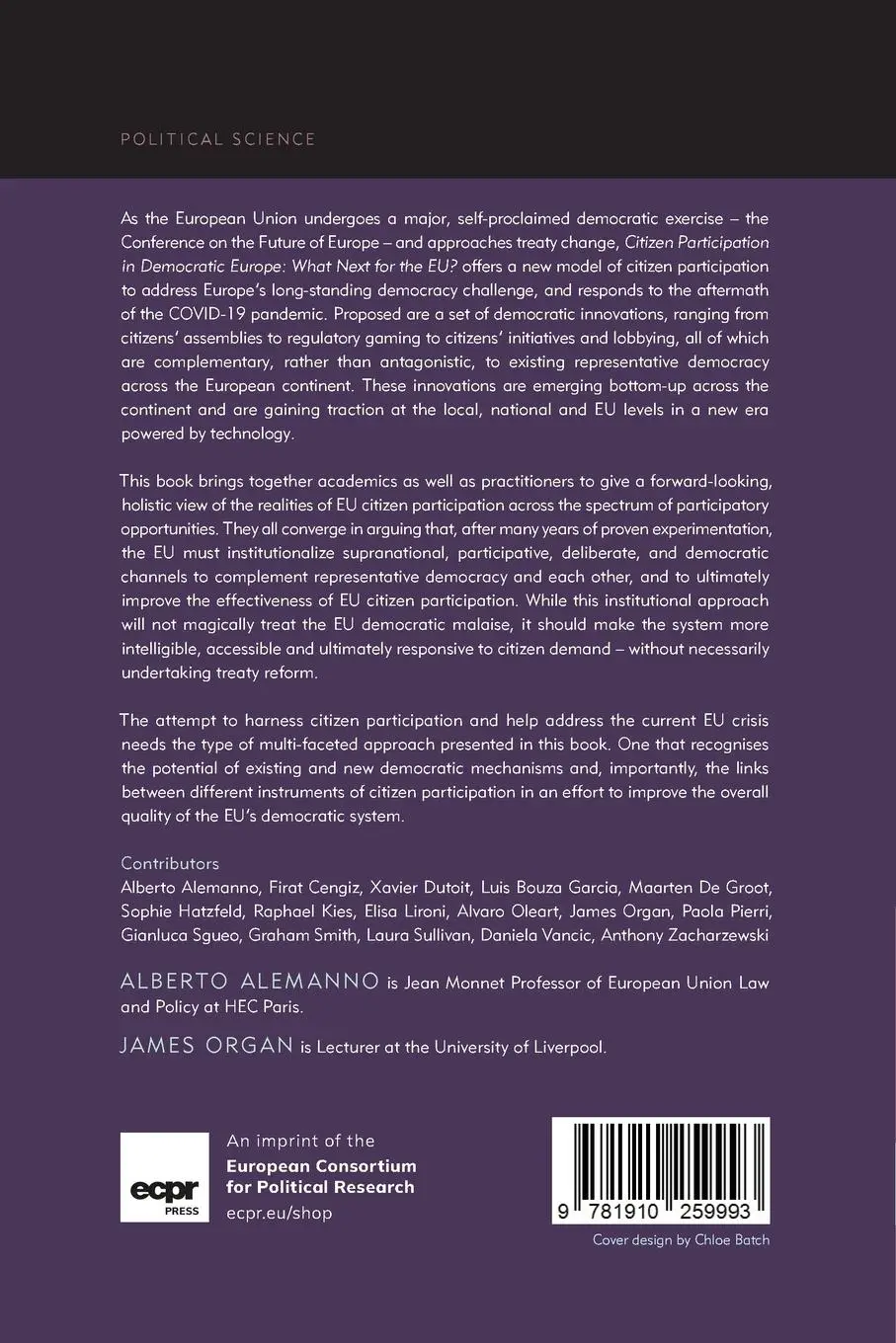Rückseite: 9781910259993 | Citizen Participation in Democratic Europe | What Next for the EU?