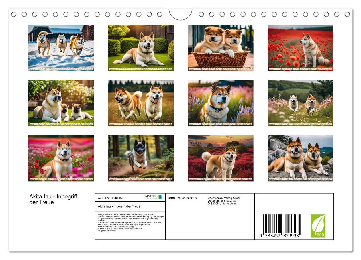 Bild: 9783457329993 | Akita Inu - Inbegriff der Treue (Wandkalender 2026 DIN A4 quer),...