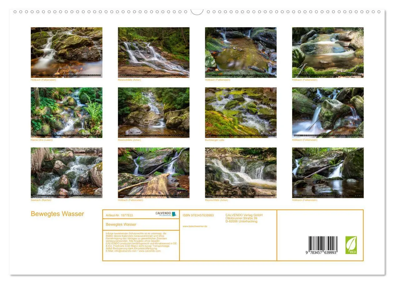 Bild: 9783457639993 | Bewegtes Wasser (Wandkalender 2026 DIN A2 quer), CALVENDO...