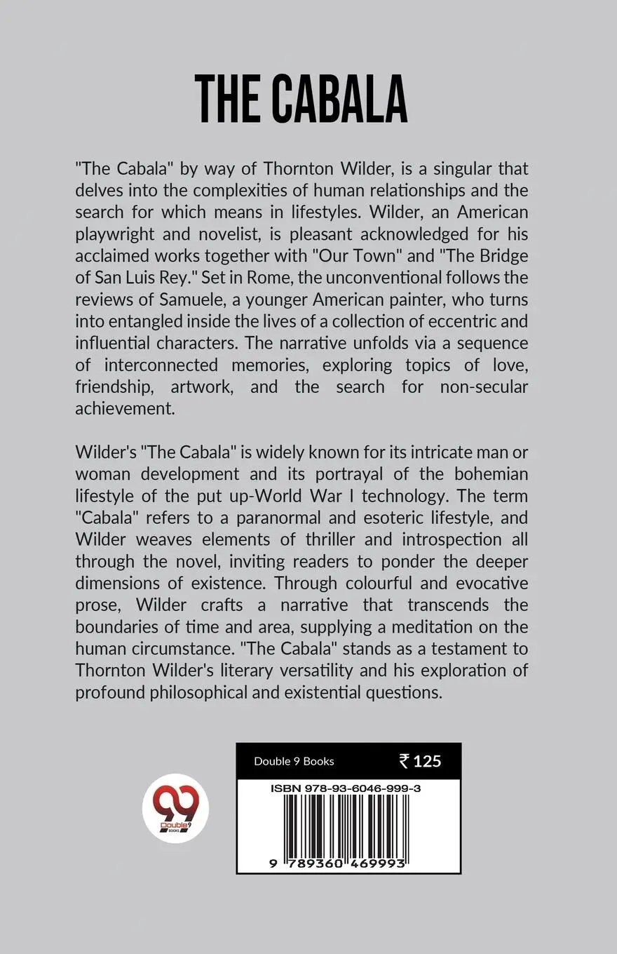 Rückseite: 9789360469993 | The Cabala | Thornton Wilder | Taschenbuch | Englisch | 2024