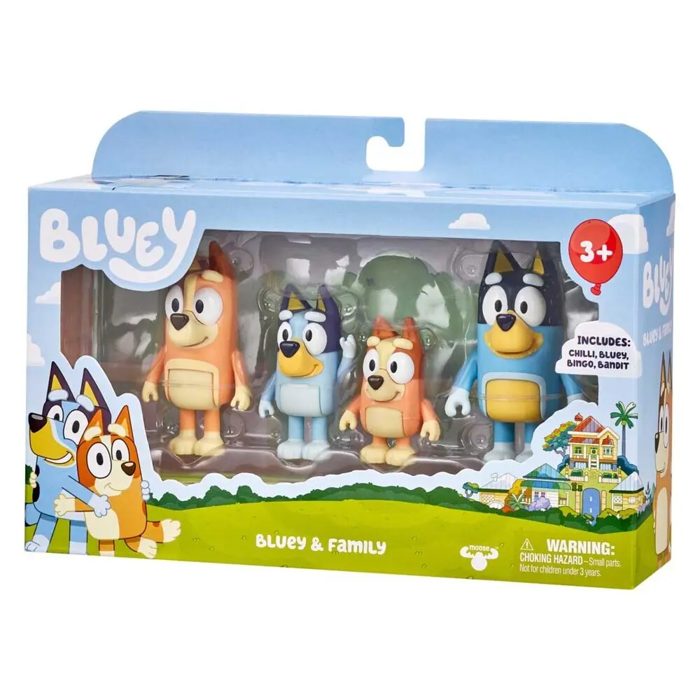 Bild: 630996130094 | BLUEY Figuren-4er-Pack (Familie) | 300157 | Deutsch | 2024 | InVento