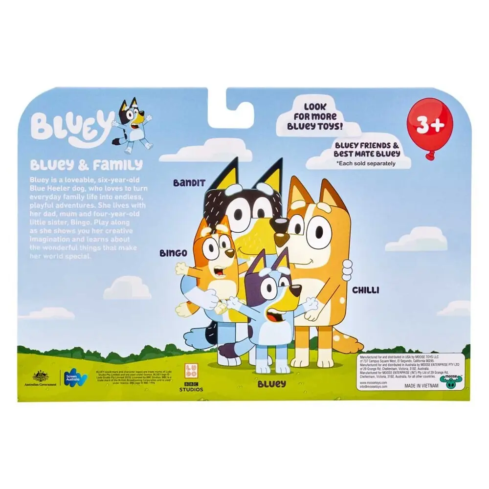 Bild: 630996130094 | BLUEY Figuren-4er-Pack (Familie) | 300157 | Deutsch | 2024 | InVento