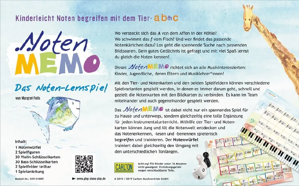 Bild: 4013127010094 | Noten Memo | Das Noten-Lernspiel | Margret Feils | SET | 559-01009
