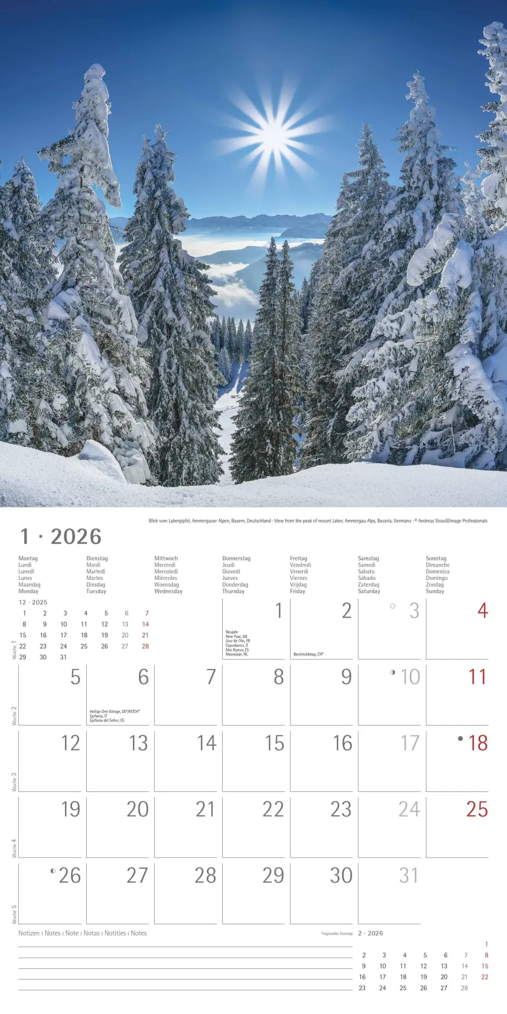Bild: 4069095000094 | Alpha Edition - Alpen 2026 Broschürenkalender, 30x30cm,...