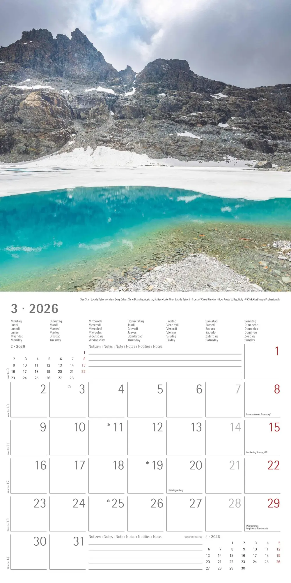 Bild: 4069095000094 | Alpha Edition - Alpen 2026 Broschürenkalender, 30x30cm,...