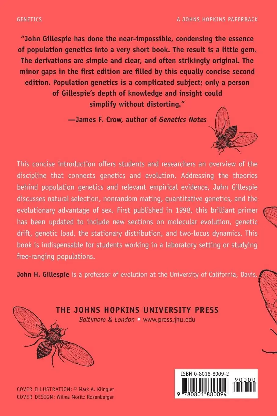 Rückseite: 9780801880094 | Population Genetics | A Concise Guide | John H Gillespie | Taschenbuch