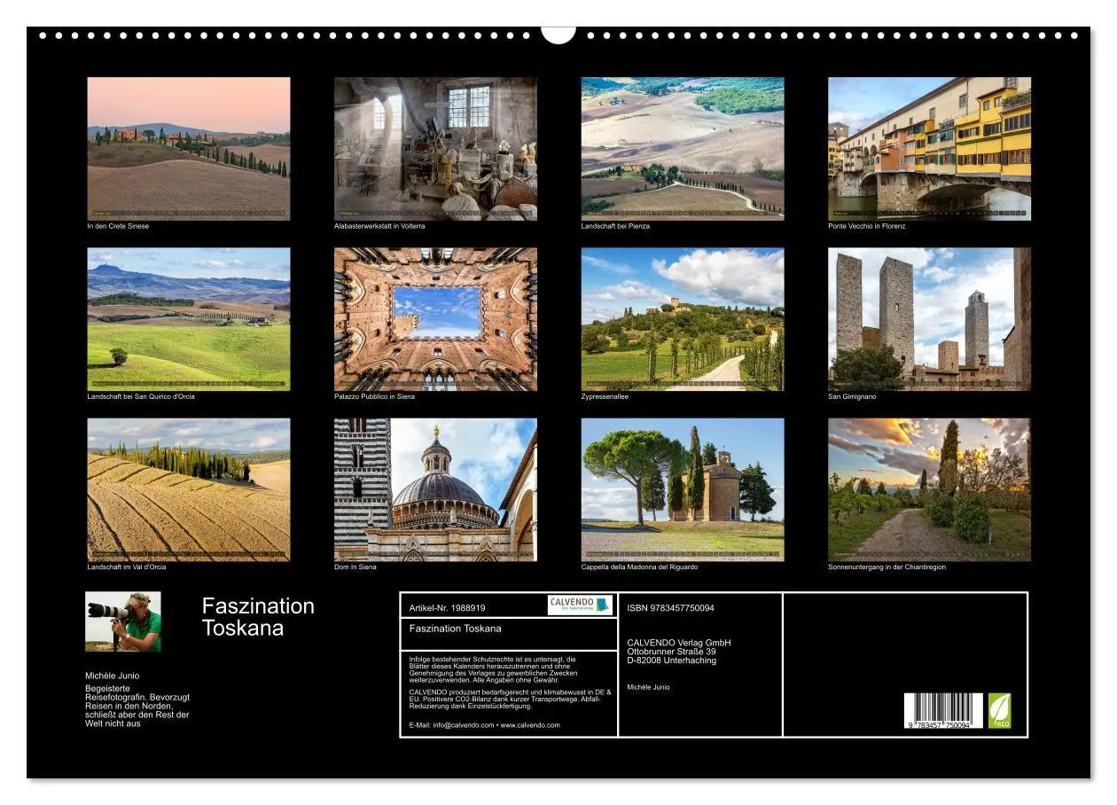 Bild: 9783457750094 | Faszination Toskana (Wandkalender 2026 DIN A2 quer), CALVENDO...