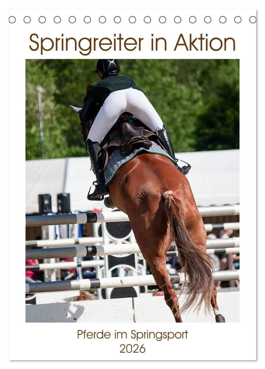 Cover: 9783516390094 | Springreiter in Aktion (Tischkalender 2026 DIN A5 hoch), CALVENDO...