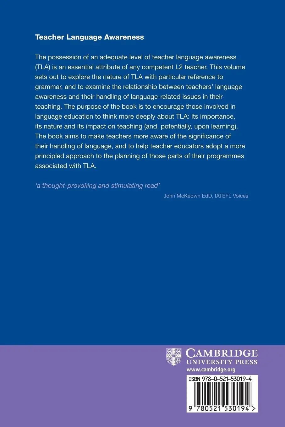 Rückseite: 9780521530194 | Teacher Language Awareness | Stephen Andrews | Taschenbuch | Englisch