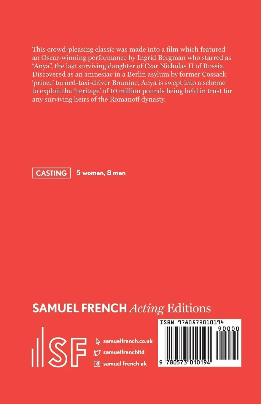 Rückseite: 9780573010194 | Anastasia | Marcelle Maurette | Taschenbuch | Kartoniert / Broschiert